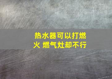 热水器可以打燃火 燃气灶却不行